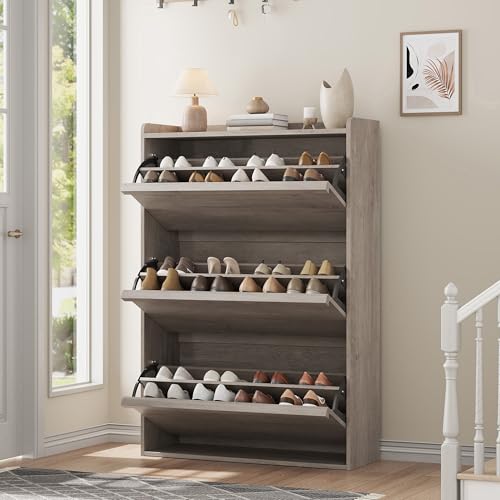 Shoe Cabinet with 3 Flip Drawers