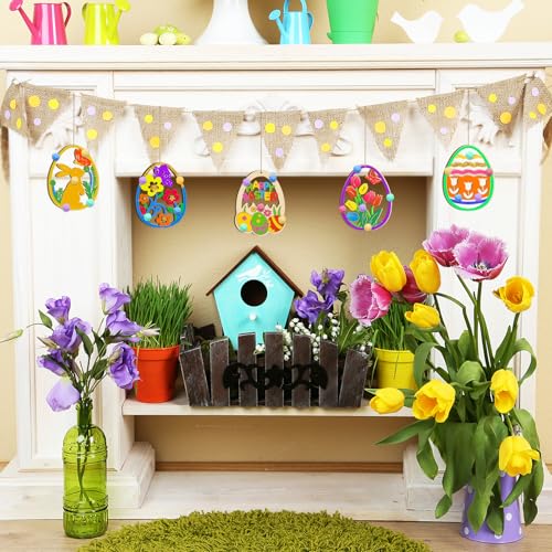 36PCS Wooden Easter Ornaments to Paint (36 Count)