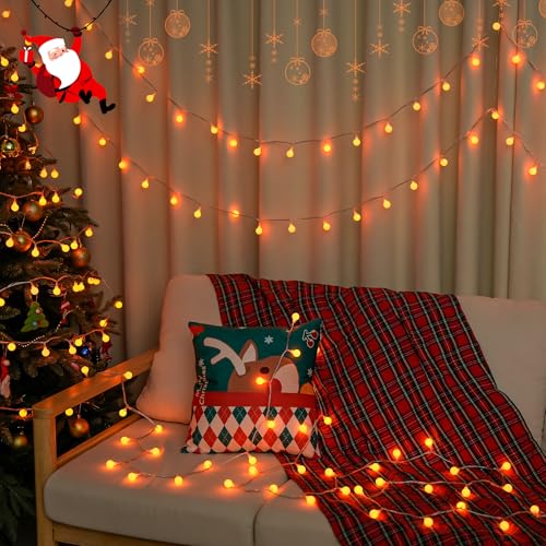 Connectable 100 LED Globe Orange Halloween Lights Indoor