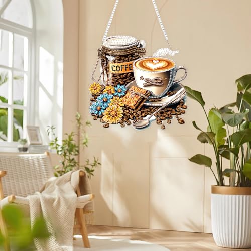 DIY Coffee Beans Diamond Painting Hanging Ornament