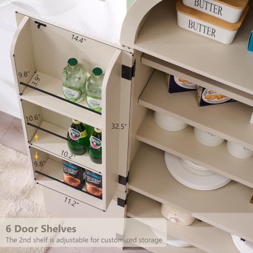 71" Tall Arched Bathroom Storage Cabinet