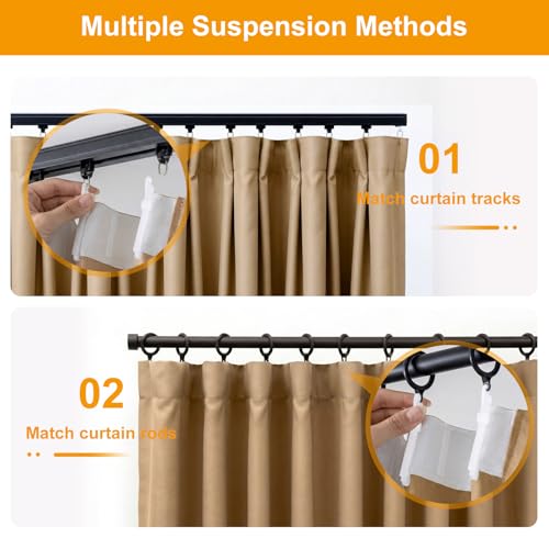Room Divider Curtains Blackout Floor to Ceiling Curtains with Hook Wall Mount Sliding Door Curtain Ceiling Mount Extra Wide Curtain Wall Divider for Room Separation