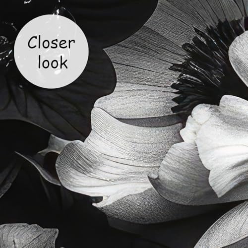 Black Peony Floral Wallpaper Vintage Large Flower wall murals for Bedroom 159"x107"