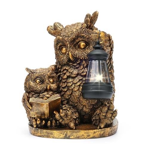 Owl Solar Outdoor Garden Statue Lawn Yard Decor Gifts for Mom
