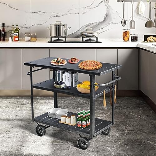 Industrial 3 Tier Rolling Utility Storage Cart Wine Beverage