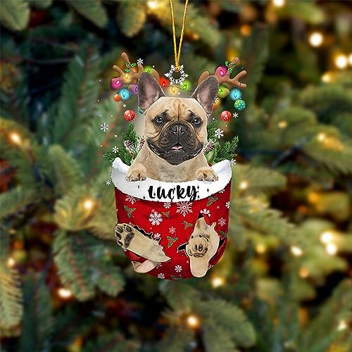 Fawn French Bulldog Dog Christmas Ornament
