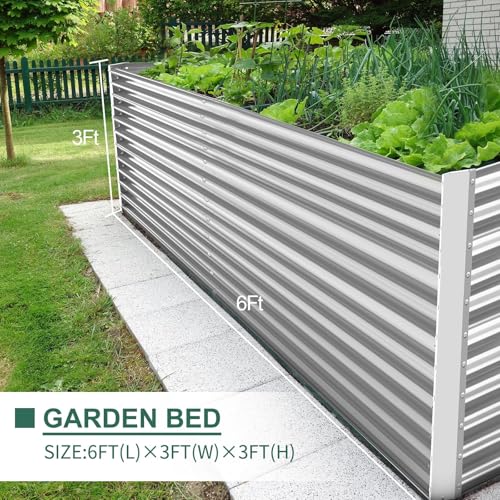 6x3x3ft Rectangular Galvanized Raised Garden Beds