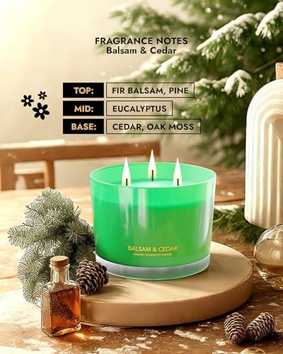 Luxury Candle Balsam & Cedar Scented (12 Ounce)