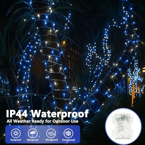 2 Pack 200 LED Battery Operated String Lights
