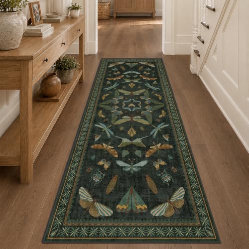 3x8 Dark Green Long Hallway Runner Rug (24 Sq Ft)