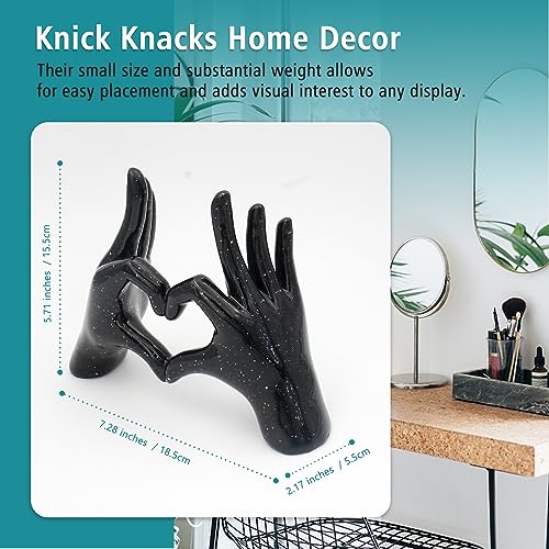 Black Heart Hands Decor Sculpture