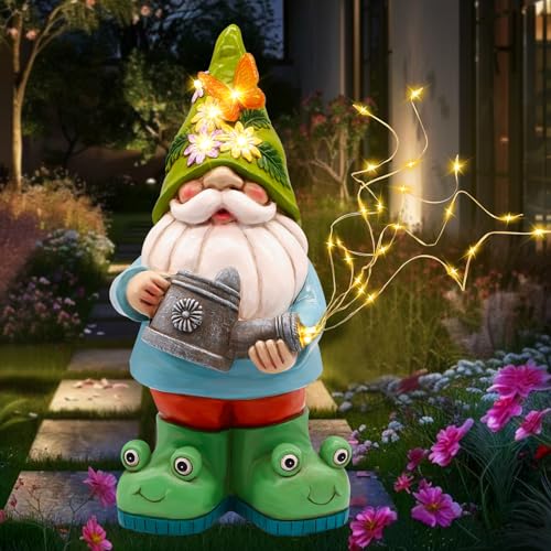 Solar Garden Gnome Statue