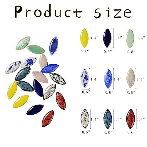 70 Pcs Petal Ceramics Mosaic Tiles for Crafts
