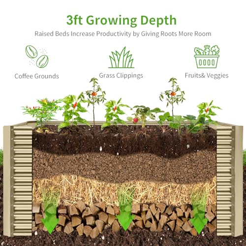 6x3x3ft Rectangular Galvanized Raised Garden Beds