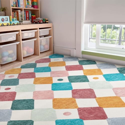 8x10 Classroom Rug Washable Kids Playroom Play Mat Colorful Nursery (80 Sq Ft)