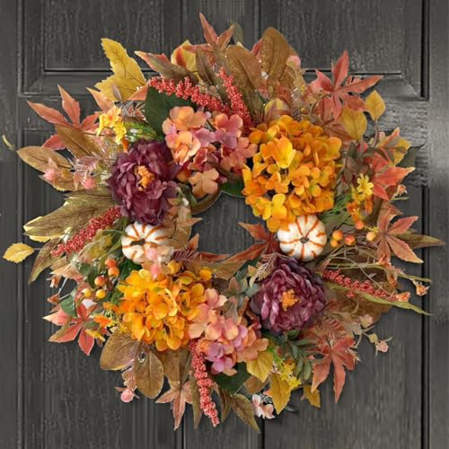 24 Inch Fall Harvest Front Door Wreath Autumn Thanksgiving Decor