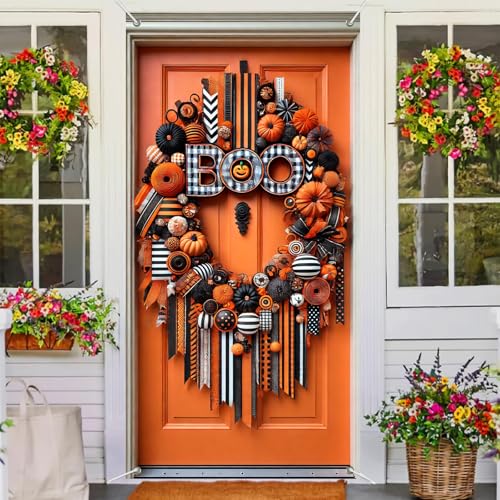Halloween Door Cover Boo 35x71 Inch Polyester