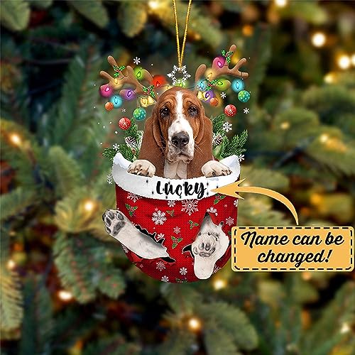 Basset Hound Dog Christmas Ornament