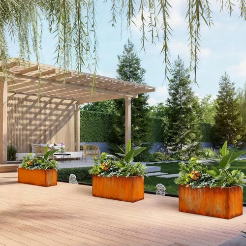 Corten Steel Planter Box 24" L x 12" W x 12" H