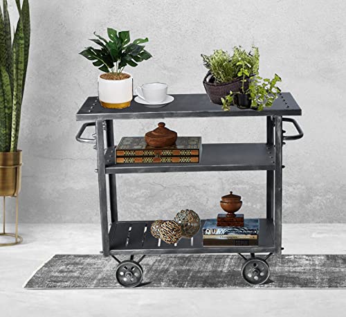 Industrial 3 Tier Rolling Utility Storage Cart Wine Beverage