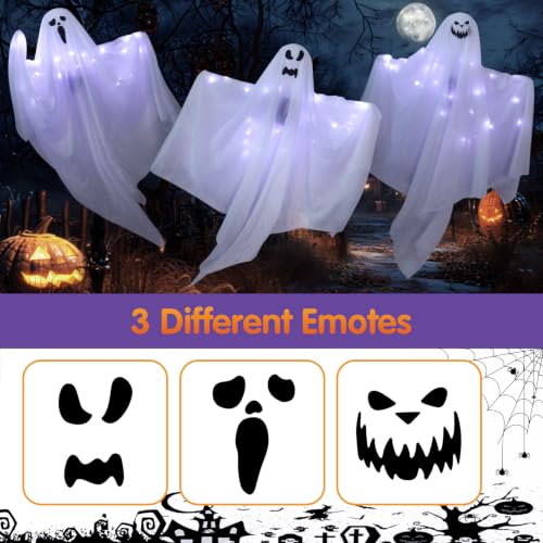6 Pack Halloween Hanging Ghost Decorations with Lights (6 Count)