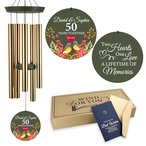 50th Anniversary Wind Chimes Personalized