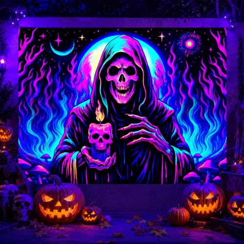 Halloween UV Tapestry Grim Reaper Backdrop 78 x 59 Inch