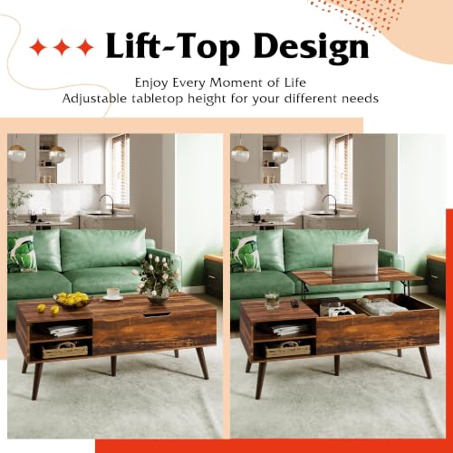 Lift Top Coffee Table with Hidden Storage