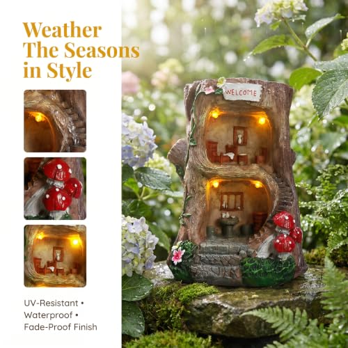 Solar Light Gnome Fairy Garden House for Outside (36.96 Ounce)