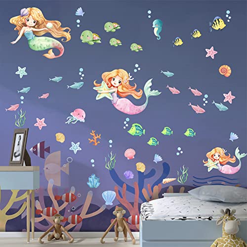 Glow in The Dark Stars Mermaid Wall Decals