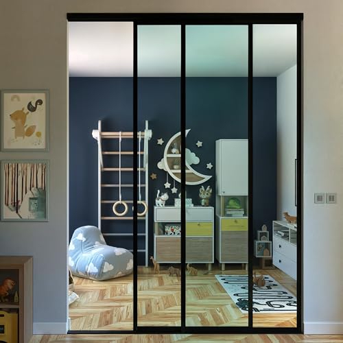 Glass Room Divider and Sliding Glass Closet Doors