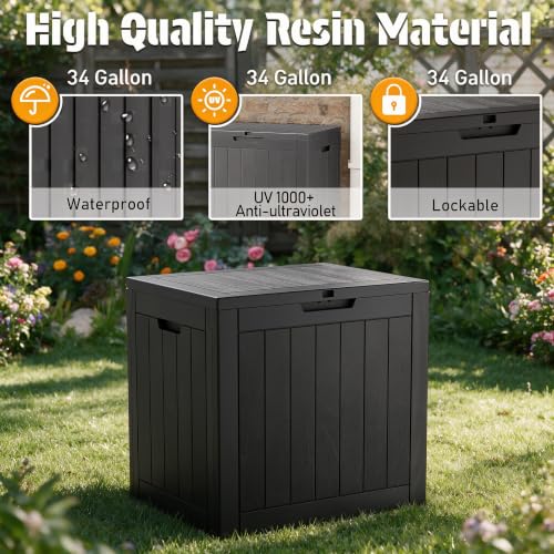 32 Gal Outdoor Storage Box Waterproof Lockable
