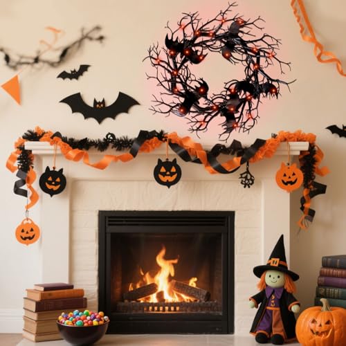 Halloween Black Branch Wreath