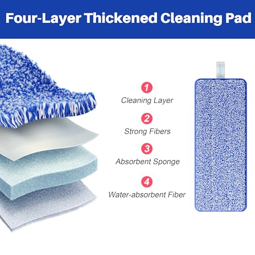Replacement Mop Pads for Flat Mop Bucket System (4 Count)