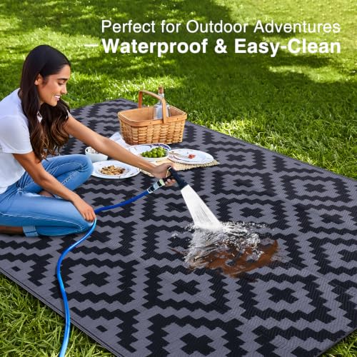 Outdoor Rug 4x6 ft Waterproof Reversible Mat