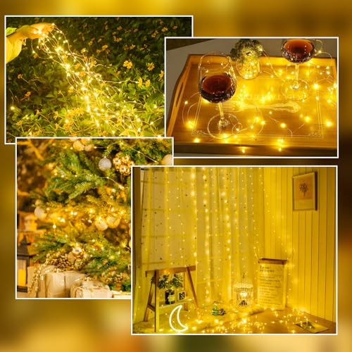 2 Pack Fairy Lights Battery Operated 16 FT 50 LED String Lights Warm White (2 Count)
