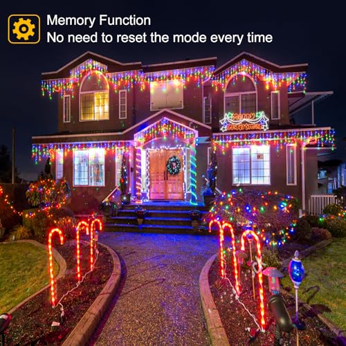 Colored Christmas Lights Outdoor 66ft 640 LED Icicle Lights for Outside