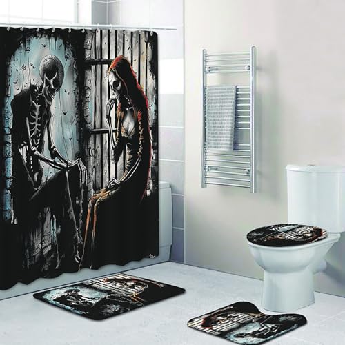 Halloween Decorations Shower Curtain Set with Non