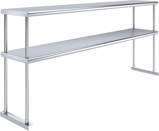 AmGood Double OverShelf Stainless Steel NSF - Many (72" Long x 14" Deep) - NestledHome