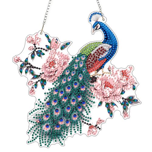 DIY Peacock On Branch Diamond Painting Hanging Ornament