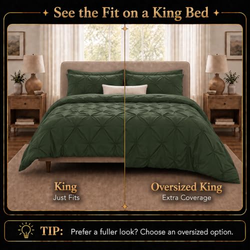 Oversized King Comforter Set Olive Green