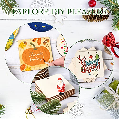 50 Pcs Square Wooden Tags (50 Count)