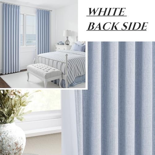 Dusty Blue 96 Inches Blackout Curtains Long for Kids (2 Count)