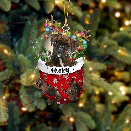 Brindle Boxer Dog Christmas Ornament