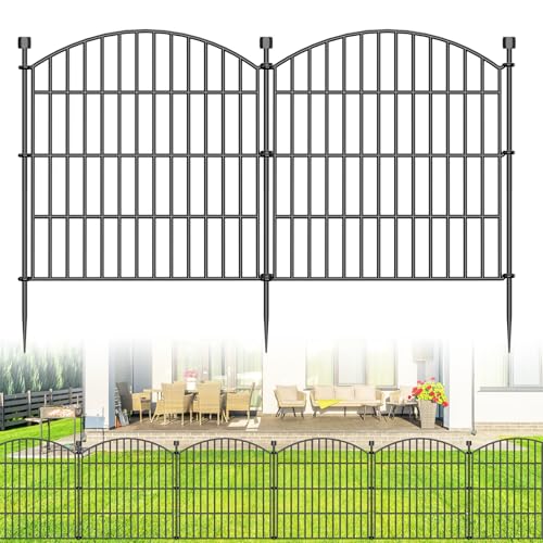 5 Panel No Dig Decorative Garden Fence 24" H x 10'L Outdoor Dog Barrier (20 Sq Ft)