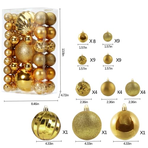 50pcs Shatterproof Christmas Ball Tree Ornaments