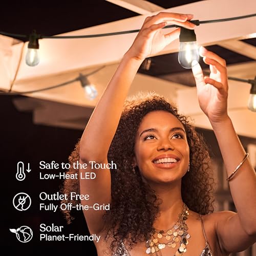 Ambience Pro Solar Powered Outdoor String Lights (48 Foot)