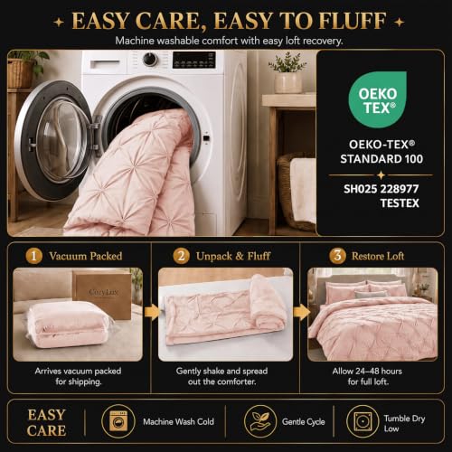 Twin XL Comforter Set Peach Pink