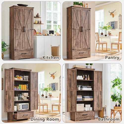 72" Tall Wood Storage Cabinet