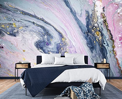 Gilding Marble Pink wall Mural Wallpaper for Bedroom 137" x 100" (95.12 Sq Ft)